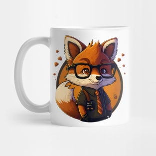 Smart cute cartoon fox with glasses Mug